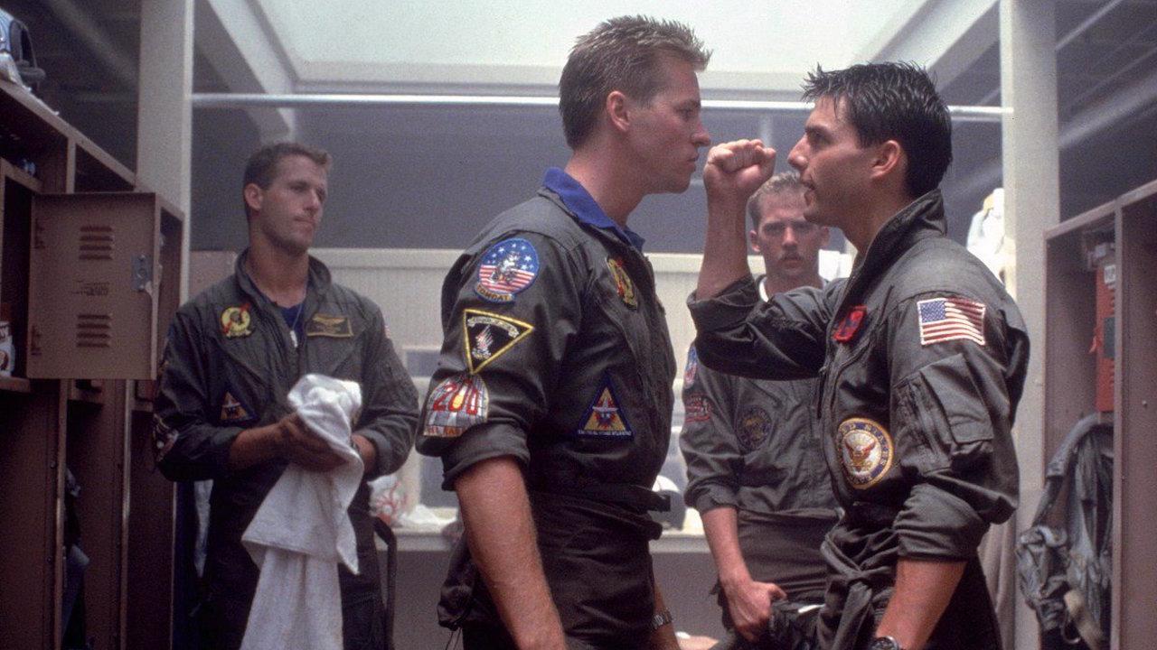 Val Kilmer et Tom Cruise dans Top Gun