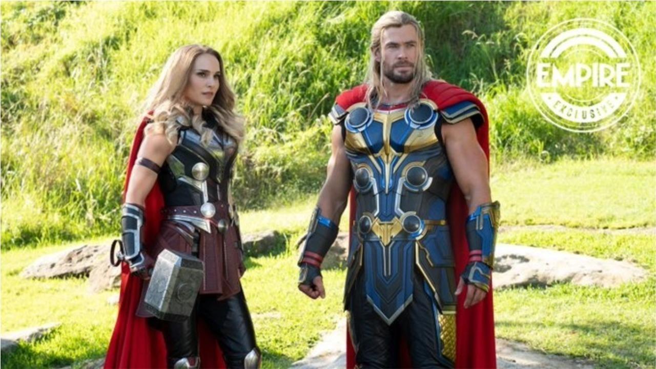 Les deux Thor incarnés par Natalie Portman et Chris Hemsworth posent pour Love & Thunder