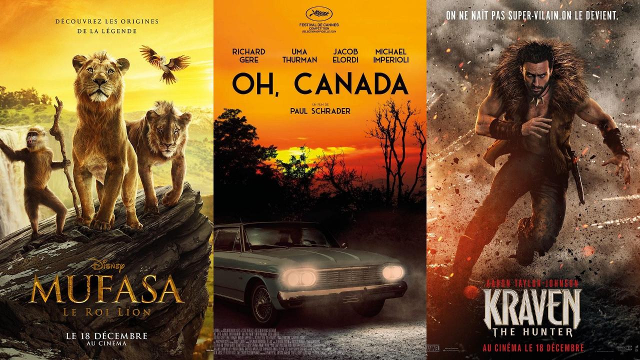 Affiches Films à l'affiche semaine du 18 décembre 2024