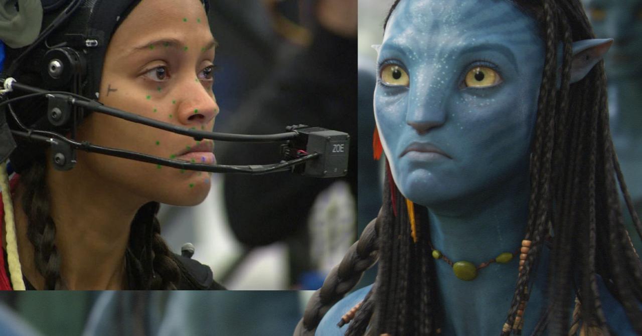 Zoe Saldana sur le tournage d'Avatar (2009)
