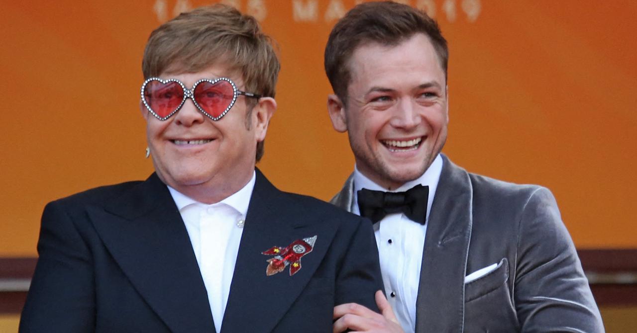 Cannes 2019 : Elton John et Taron Egerton, radieux lors de la montée des marches de Rocketman