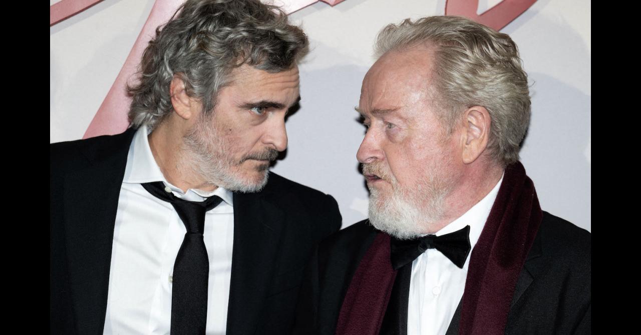 Joaquin Phoenix et Ridley Scott à la première de Napoléon à Paris