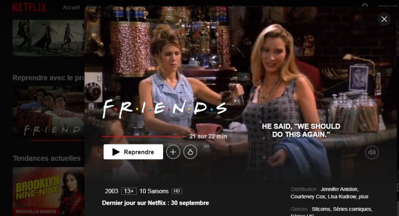 Friends quitte Netflix