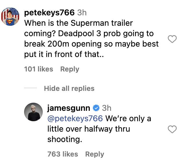 James Gunn donne des nouvelles du tournage de Superman