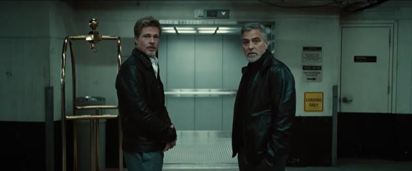 Brad Pitt et George Clooney dans Wolf