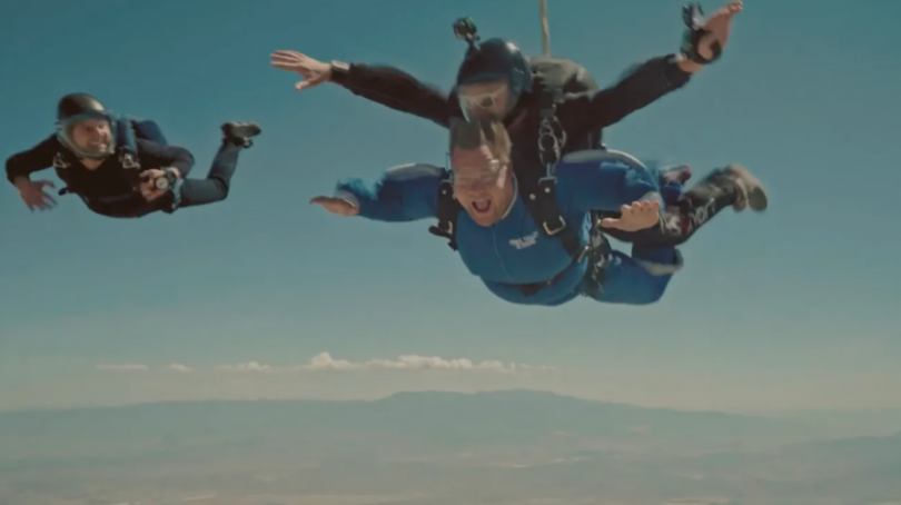 Tom Cruise James Corden parachute